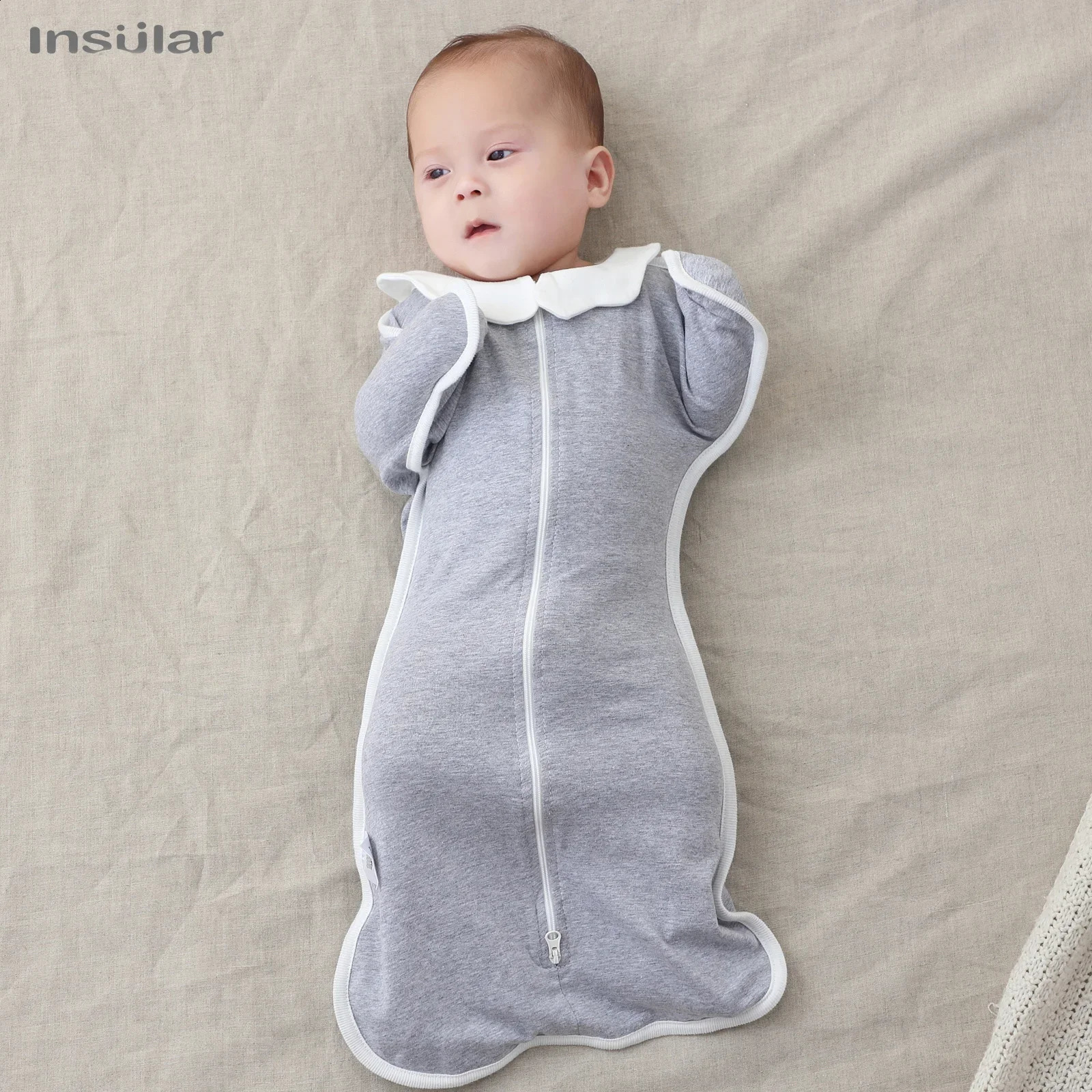 born Baby Sleeping Bag Raised Hand Antishock Cotton Sleepsack Baby Swaddle Blanket Anti Startle JumpItems Blanket Baby Item 250904