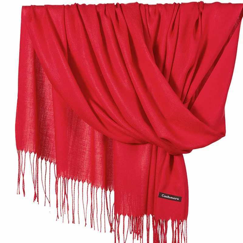 Multicolor autumn and winter solidcolor scarf womens singlecolor faux cashmere scarf fringed thickened shl fashionableXJ250905