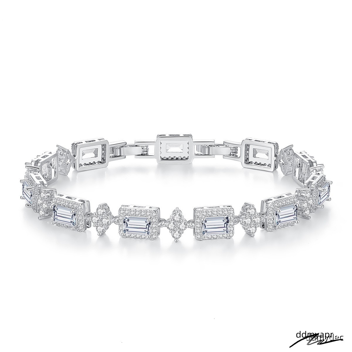 2025 Choucong Top ddmydec Sell Wedding Bracelets Jewelry White Gold Fill Princess Cut 5A Cubic Zircon CZ Dia Gemstones Party Women Charm Bangle Gift d