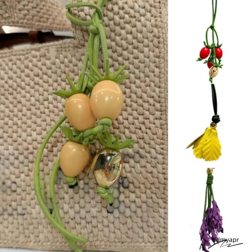 Lavender Leather ddmyday Charm Tomato Pumpkin Pendant Decoration Couple All-Match Flower Keychain Bag Accessories 250714 ddmyday ddmyday ddmyday