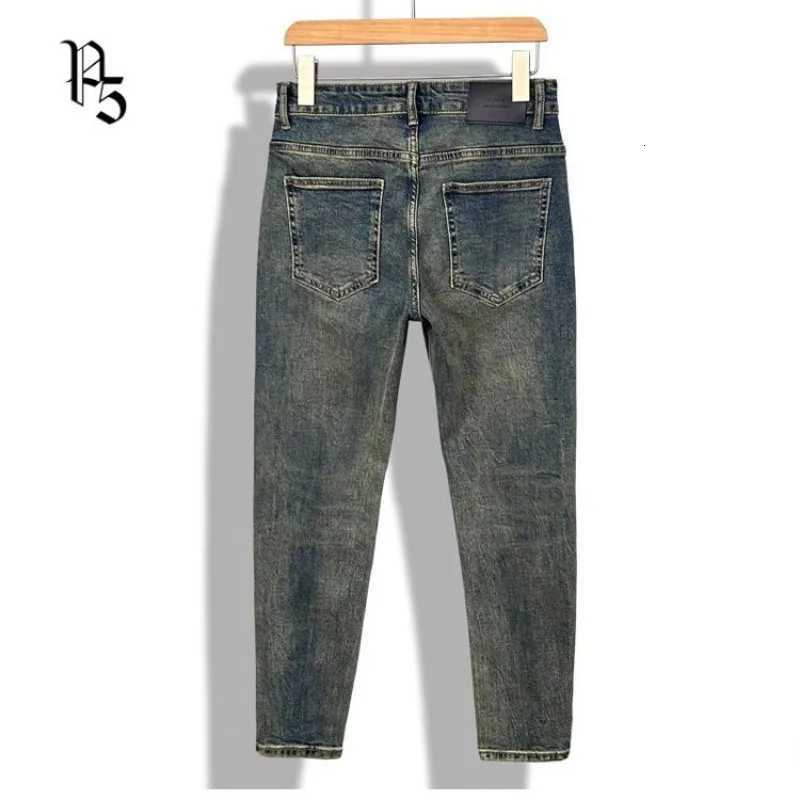 New 2025 Harajuku Fashion Luxury Brand Blue Slim Jeans for Men Casual Wear Spring Autumn Vintage Korean Style Boyfriend Jeans W250905