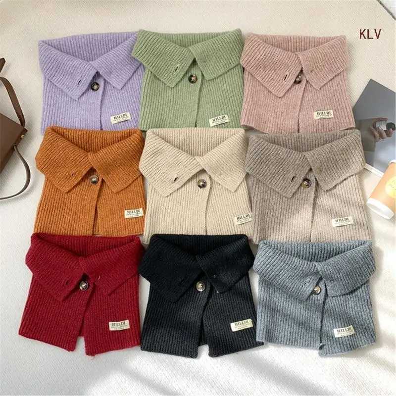 Girl Women Knitted Snoods Scarf LoopInfinity Neckerchief La Neck Warmer Wr Scarves Face Cover Faux CollarXJ250905