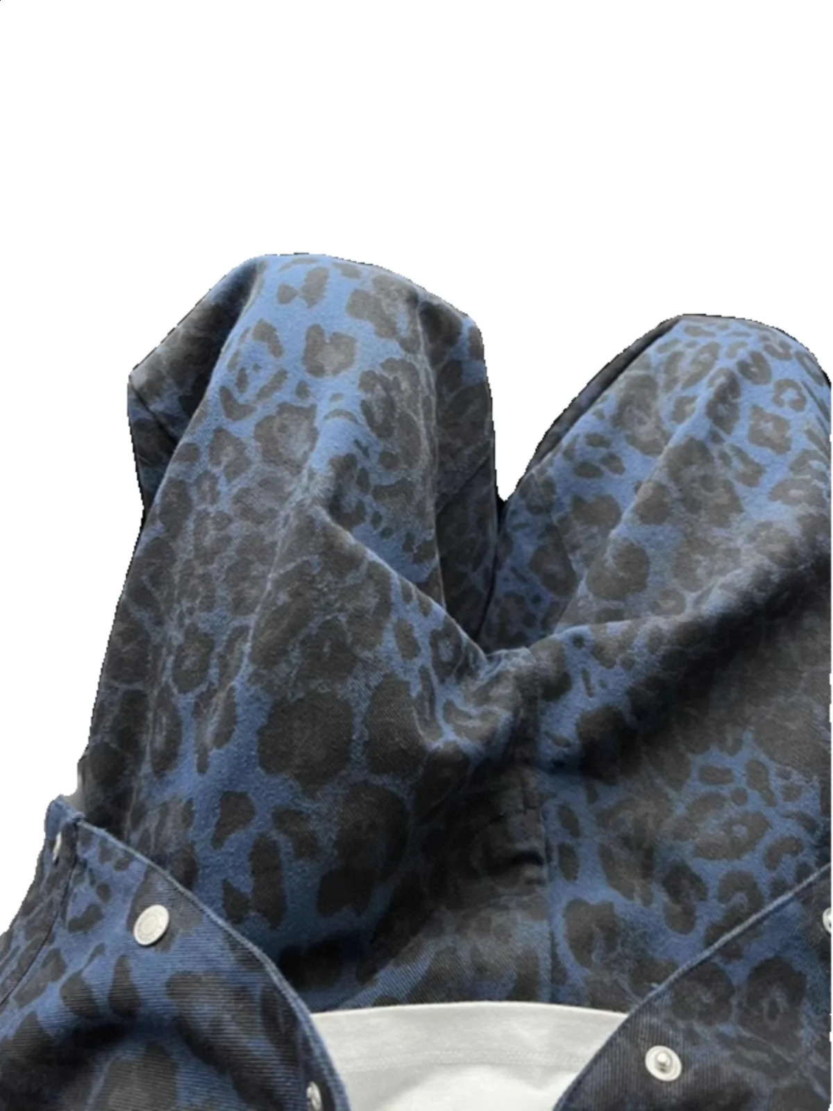 Retro American Leopard Print Mens Jeans High Street n Straight Leg Knife Flared Pants Spring Autumn Sle 250823
