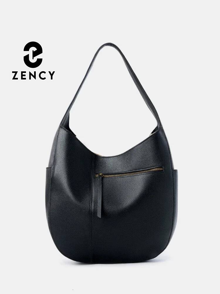 Zency Vintage Women's Genuine Leather Top Quality Large Hobo Shoulder Designer Bag