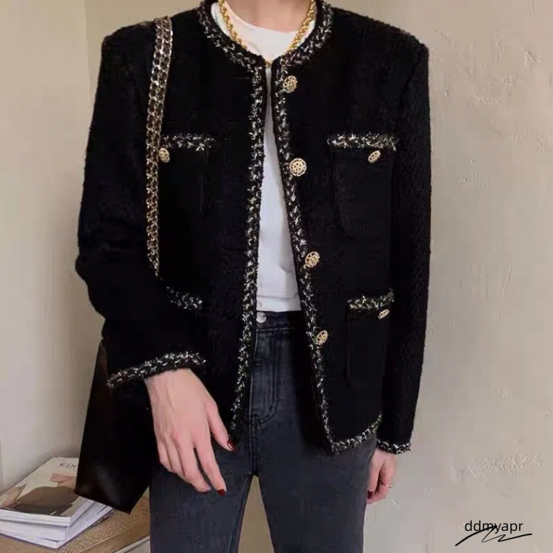 New Design 2025 Light Mature French Coat For Women, A Niche New Autumn Ddmydec Winter Fashion Style, Slimming, Casual And Versatile Tweed Free Shippin