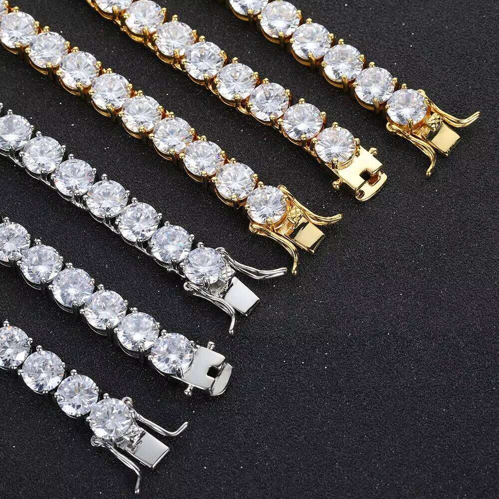 8mm Chain AAA+Zircon Hip Hop Jewelry 1 Row Iced Out Tennis Bracelet Moissanite