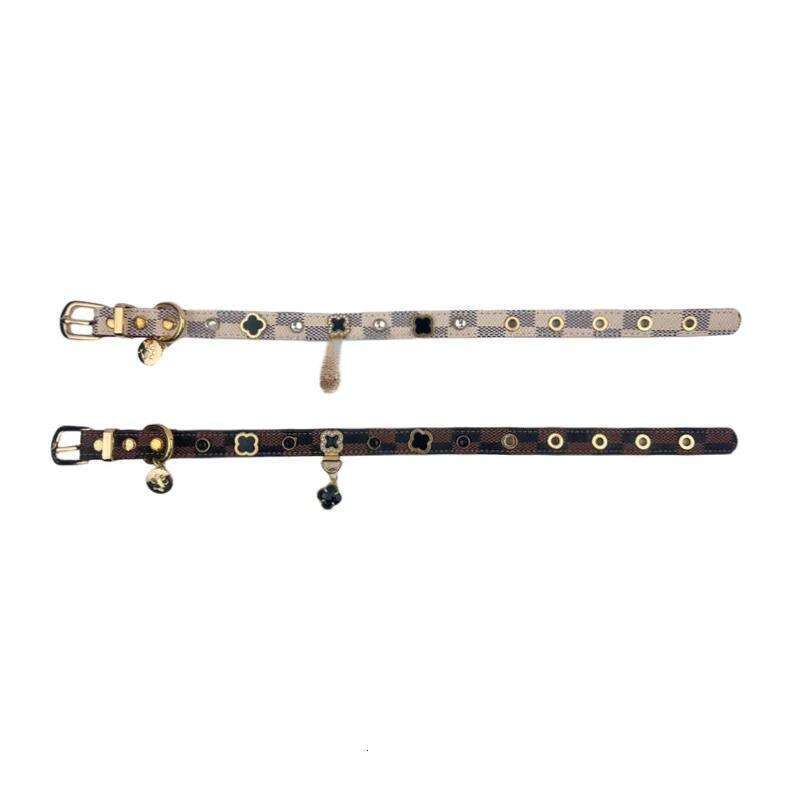 2025 new Designer Dog PU Leather Pretty Bling Dia Puppy Collar Crystal Sparkly Glitter Jewel Girls Cat Collars for Small Medium Pet Female Dogs Kitten