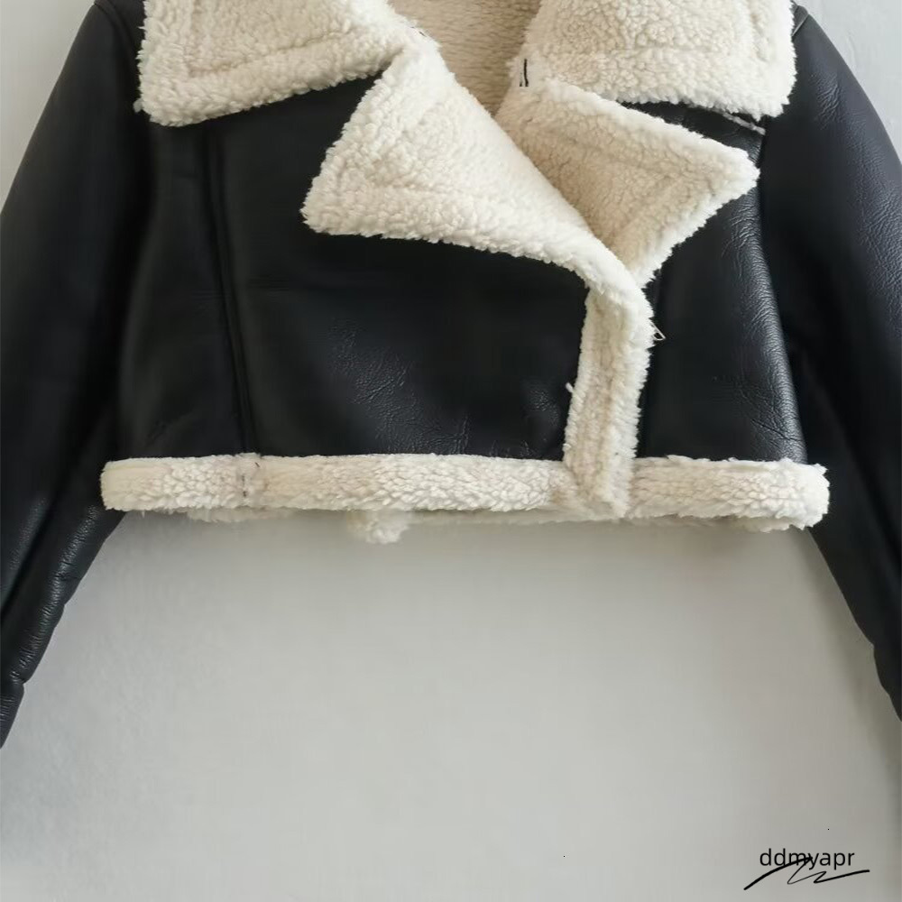 Winter Women Coats Faux Shearg Sheepskin Coat Retro ddmydec Motorcycle Jacket Woman Jackets Outerwear ddmydec ddmydec ddmydec ddmydec