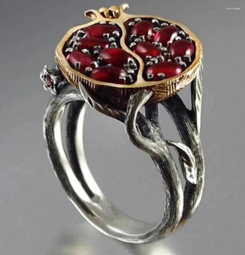Cluster Rings Vintage Personal Pomegranate Color Ring For Women Party Accessories Jewelry Gifts Custom
