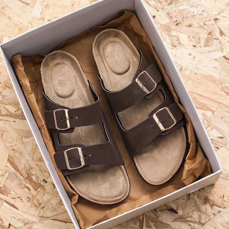 Fashion Mens Suede Mules Slippers New Women Clogs Cork Insole Sandals with Arch Support Outdoor Beach Slides Home Men Shoes W250905