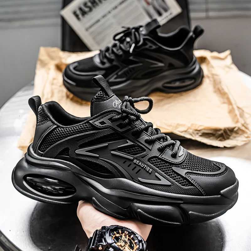 2025 New Spring and Autumn Laceup Thicksoled Youthful and Trendy Heightincreasing Mens Laceup Sports Running Shoes Z250905
