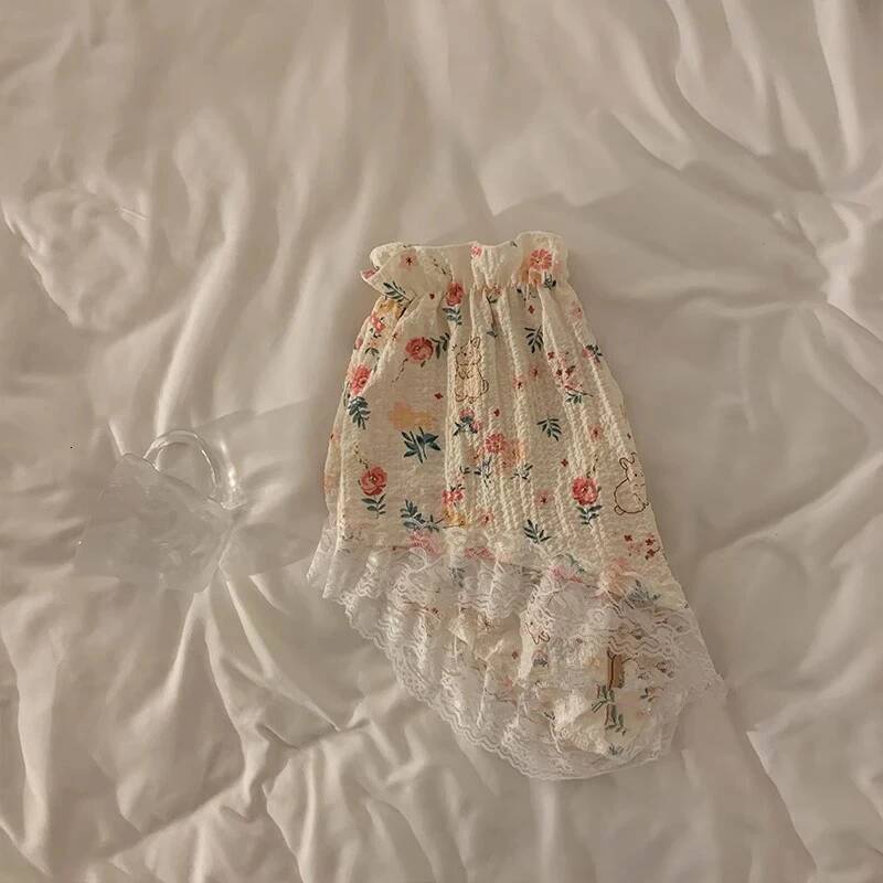 2025 New Bow design Flower Strap Pajama with Chest Mat for Women's S Summer Printed Thin Lace Top and Shorts Two Piece Pajama Set, Suitable for S