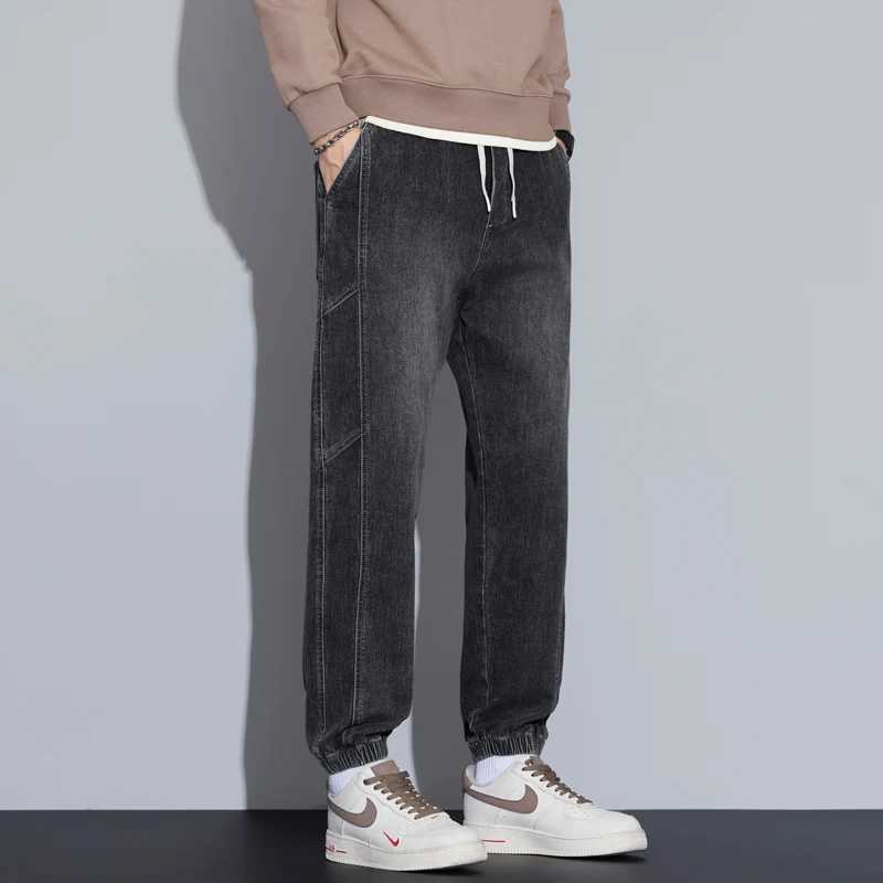 Autumn and winter new black Blue Cargo Jeans Men Streetwear Denim Jogger Pants mens loose ankle pants long pants W250905