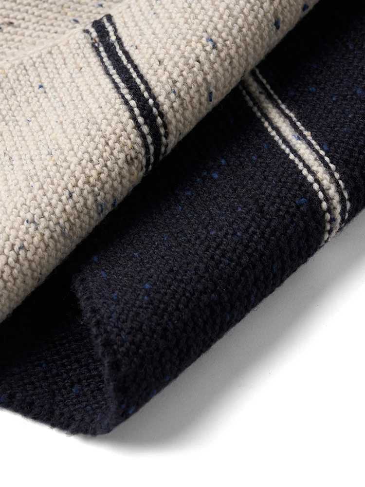 SIMWOOD Warm Autumn Winter Wool Blend Scarf Unisex Vintage Striped Knitted Yarn Thick Men Women ScarfXJ250905