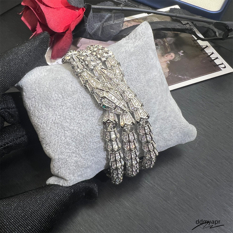 Series Three-Layer ddmyday Fine Jewelry Set INS Hot-Selling High-End Snake Necklace Bracelet Earrings