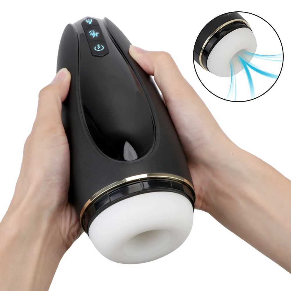 Electric Sex Toys Male Masturbation Cup Penis Pump Cock Exerciser 3D Vagina Real Pussy Vibrators for Men 18 Glans Sucking EroticXJ250905