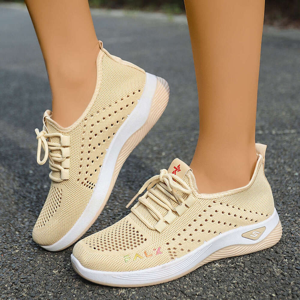 35-43 Large Size Women's Soft Sole Comfortable Summer New Designer Shoe Sports Flyknit Breathable Running Casual Shoes