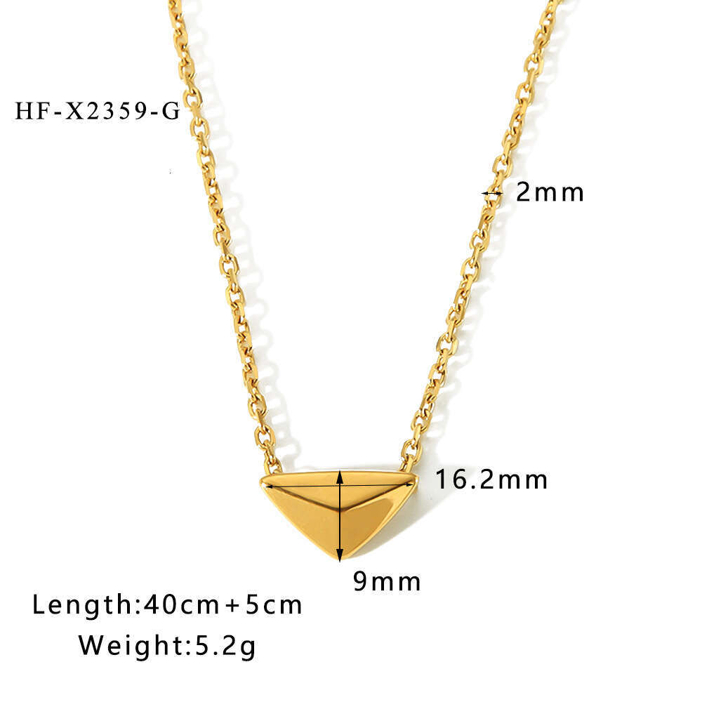 DHpet 2025 Summer: Women's French - inspired 18K - Plated Stainless - steel Geometric Inverted - triangle Diamond Pendant Necklace