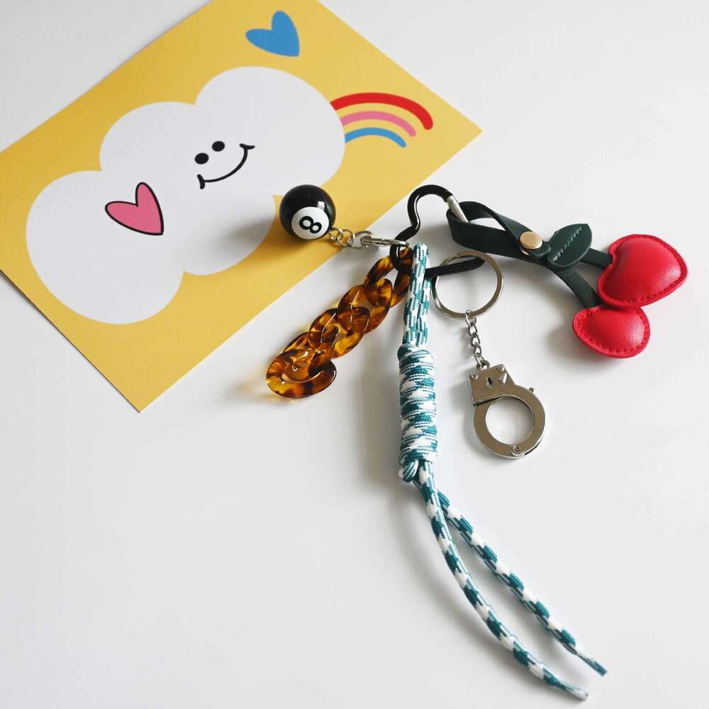 DHEssentials 2025 Spring Retro Cherry Bag Charm, Mixed - Material, Drop - Glued, Ins - Style, Cute Fruit - Themed Dec