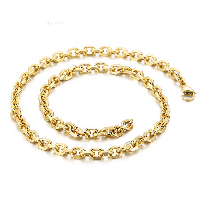 Hot Selling Mens 4mm Gold Stainless Steel Link Chain Necklace Trendy Fashionable Welded Jewelry for Anniversary Gift