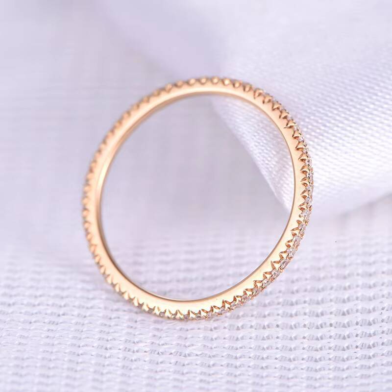 18k Rose Gold Halo Diamonds 1ctw Engagement Ring Moissanite Ring Band