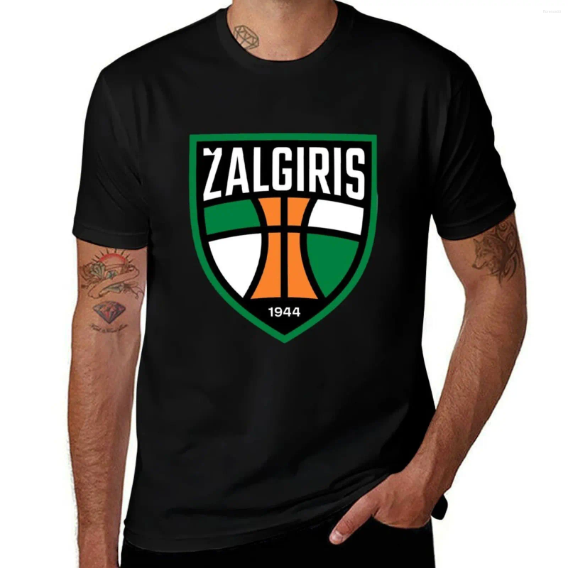Men's T Shirts ZALGIRIS 1944 Basketball Logo T-Shirt Vintage Sports Team Print Cotton Tee Casual Breathable Streetwear Top