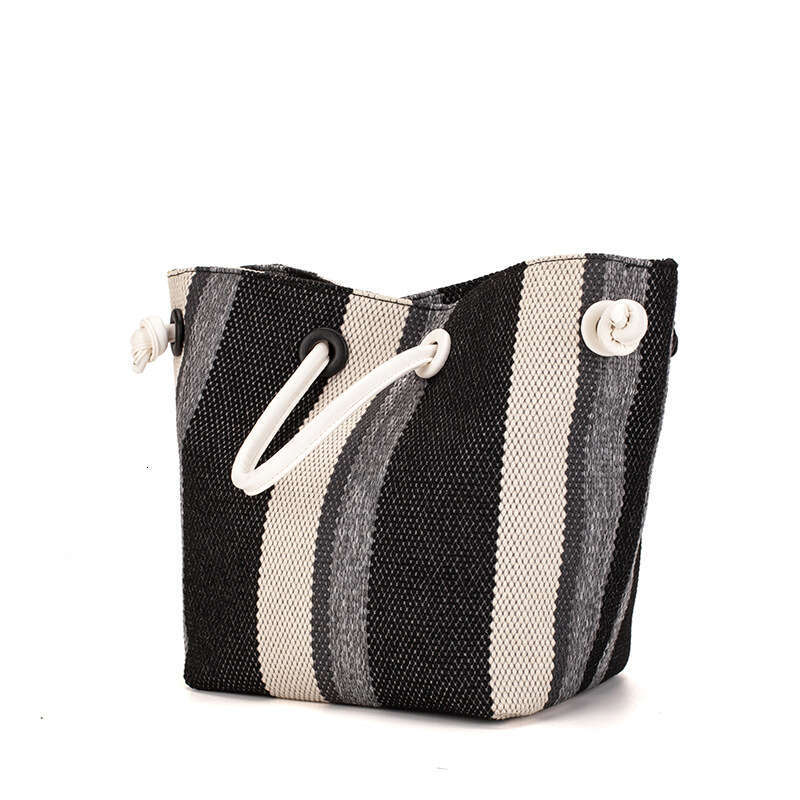 Autum Ad Witer New Korea Cavas Bucket Bag Wome's Oe Shoulder Diagoal Straddle Hadbag With Cotrast Color