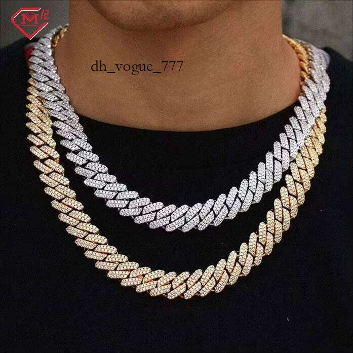 12mm Link Jewelry VVS Iced Out Hiphop Sier Moissanite Cuban Chain