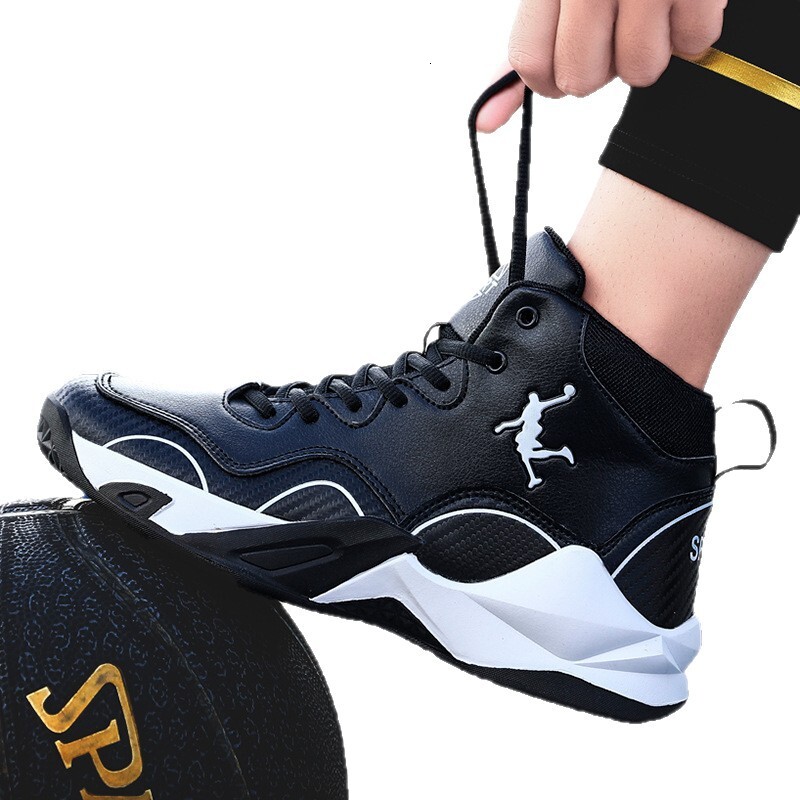 High-top Basketball Shoes Men Outdoor Sport Fitness training Non-slip Wear-resistant Waterproof Leather Sneakers