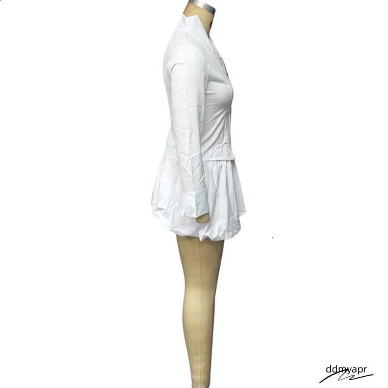 Wefads Womens Twopiece Fashionable And Sexy Solid Long Sleeved Vneck Zipper Top Mini Babao Ddmydec Dress 250318