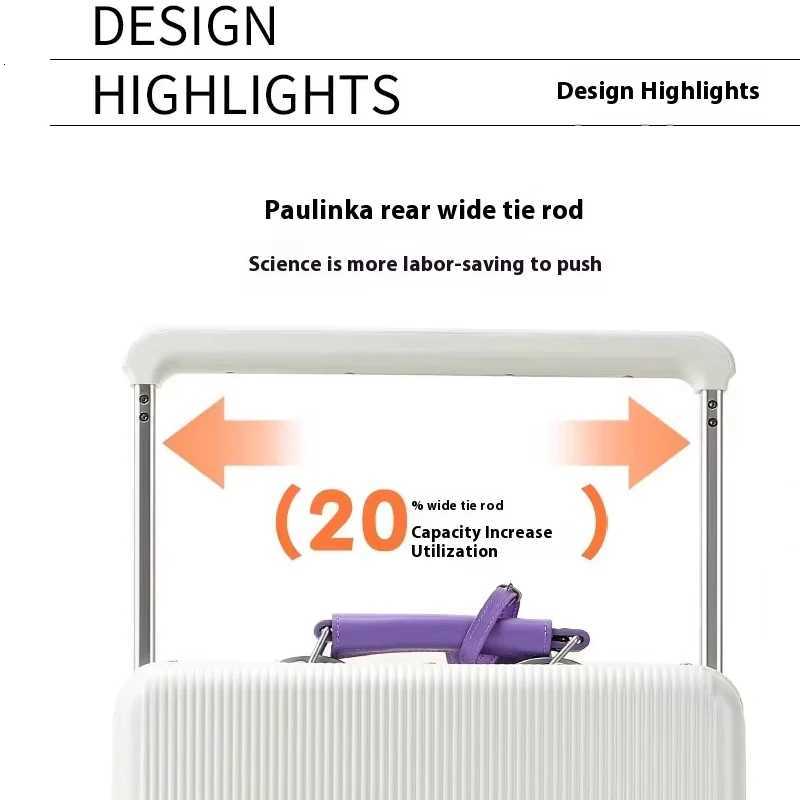 Front Opening High Quality Aluminium Suitcase Wide Handle Front Opening Carry on Travel Bag With Laptop USB Charger Port Z250905