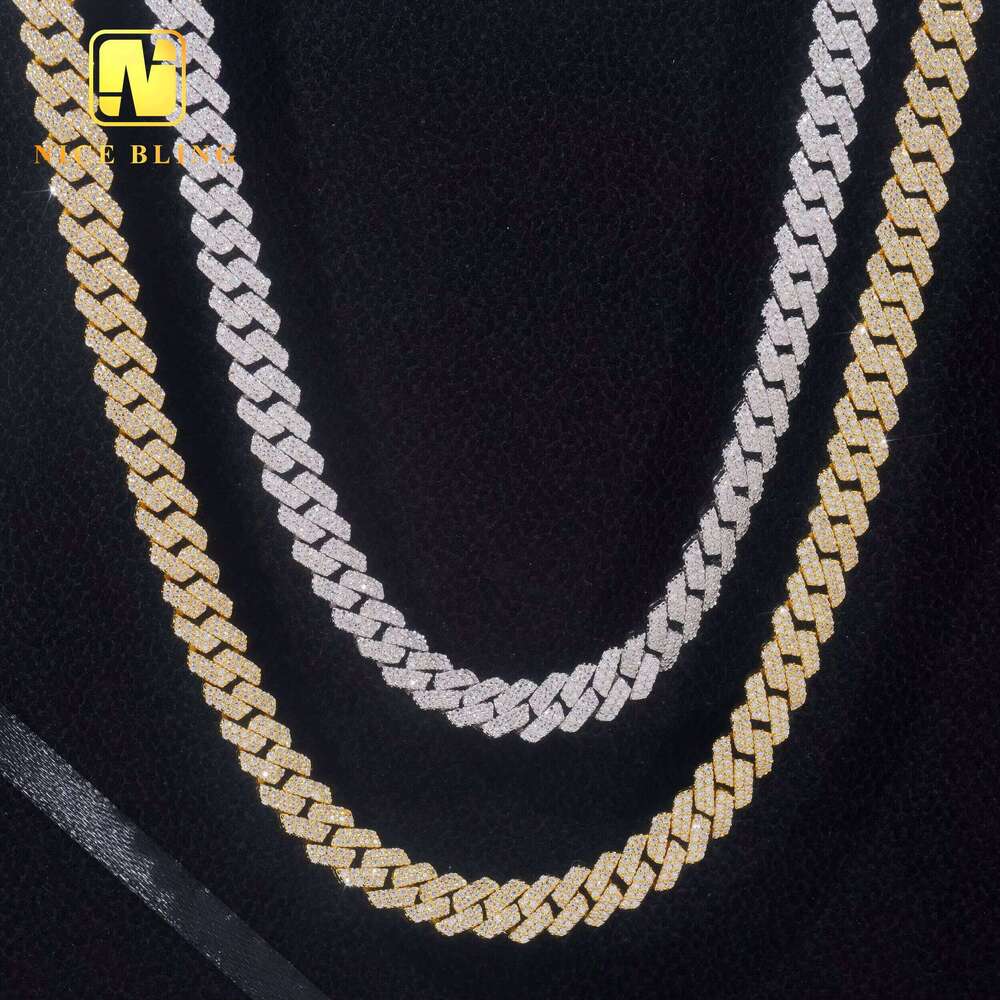 8mm Hip-Hop Style Jewelry - Borosilicate Gemstone - 24K Gold Chain Set with Ice Crystal Cuban Link