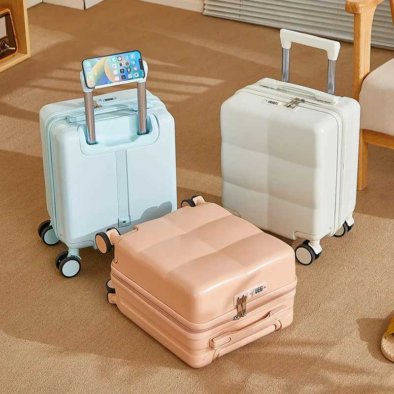 14inch Luggage Trolley Case with Combination Lock Phone Holder Lightweight Suitcase Z250905