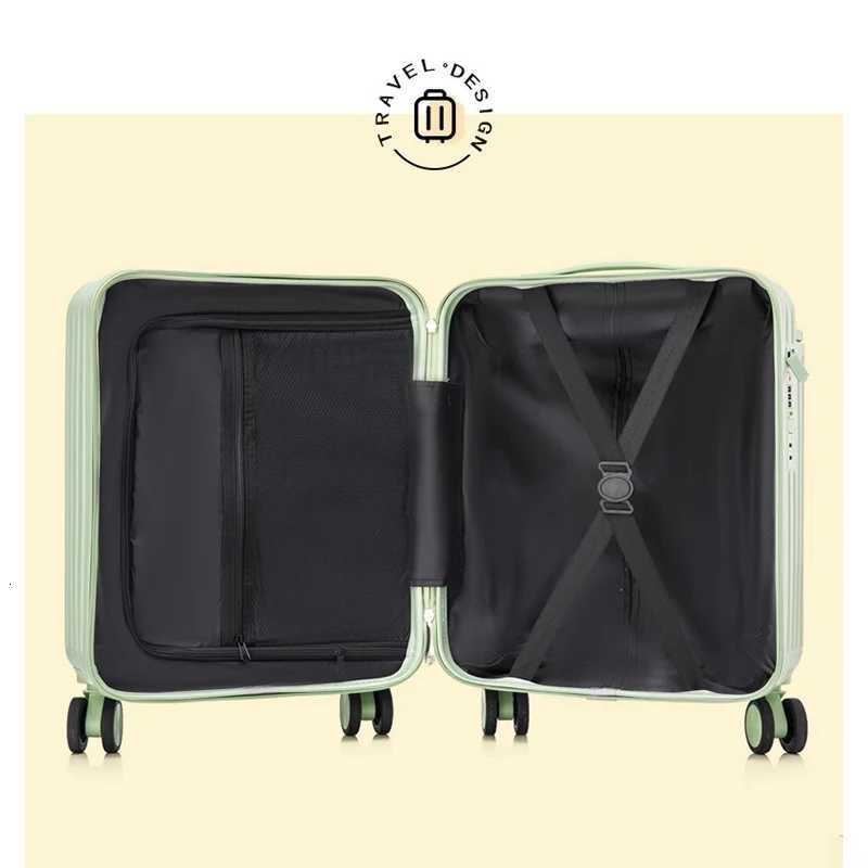 Small Suitcase Wide Handle Front Opening Carry on with Luggage USB Cup Holder 1820 inch Mini Trolley Suitcase Trip Cabin Z250905