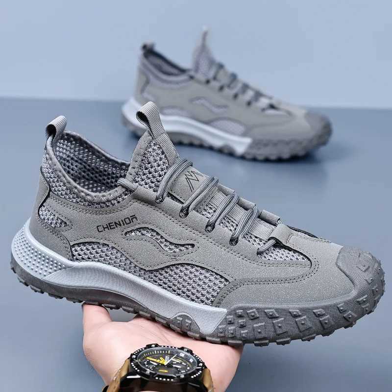 Summer Breathable Hollow Out Mesh Breathable Men Hiking Shoes Outdoor Men Sneakers Climbing Shoes Men Sport NonSlip Shoes Z250905