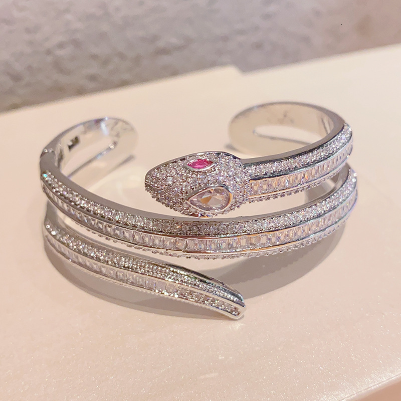 Luxury Brand Designer Jewelry European And American Style Multi-Layer Wrapped Snake Open Bracelet Trade Personality Bold Bracelet Jewelry Party Festiv