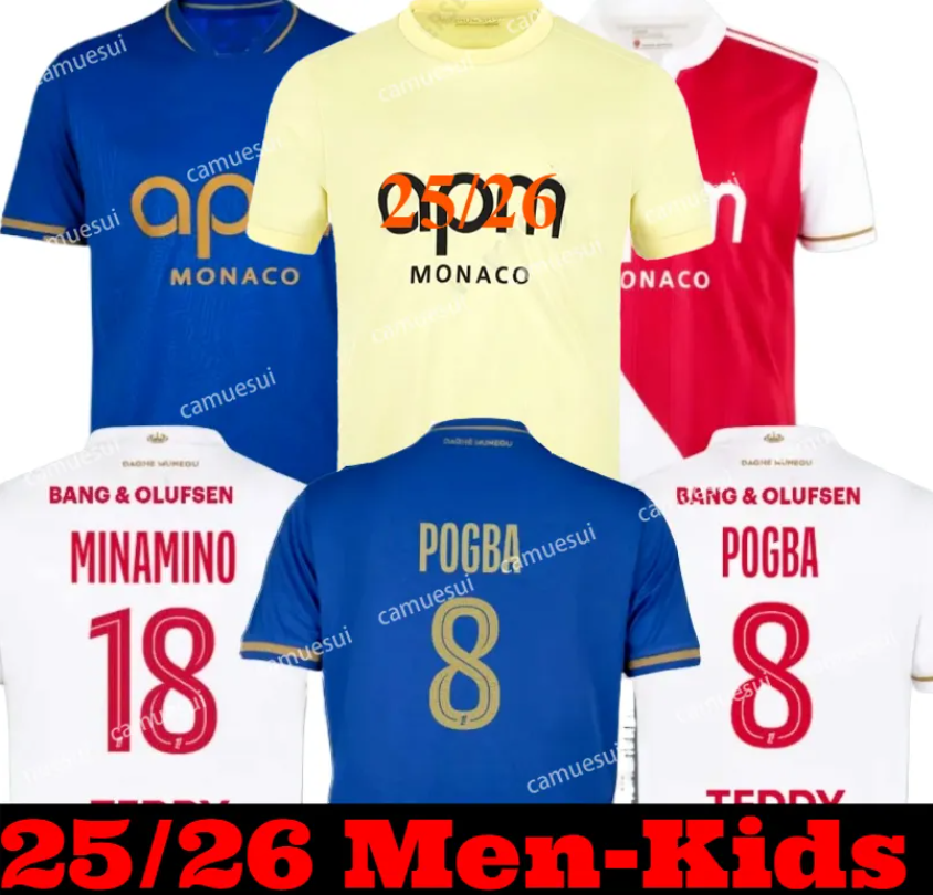 as monaco Home monacojersey maillot monaco AWAY THIRD footbal jersey players fan COULIBALY MIKA GOLOVIN 25 26 maillot de foot POGBA AKLIOUCHE Men kids football shirt