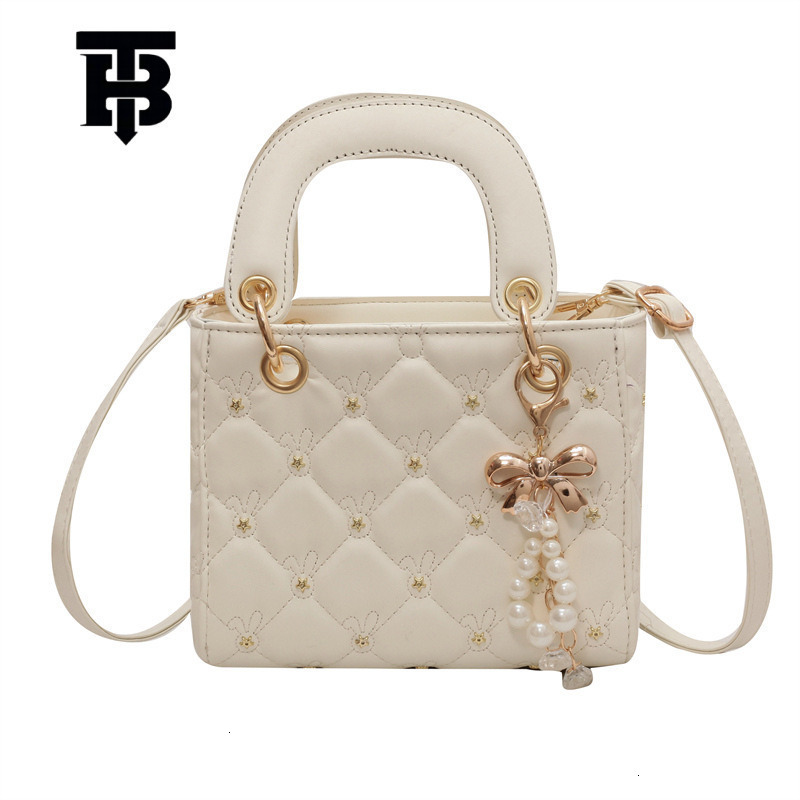 TB BHULAMTE Designer Bag 2025 Spring New Princess Luxury Bag Diana Bag Women High-end Quilted Embroidery Pearl Handbag Bucket Bag Shoulder Crossbody B