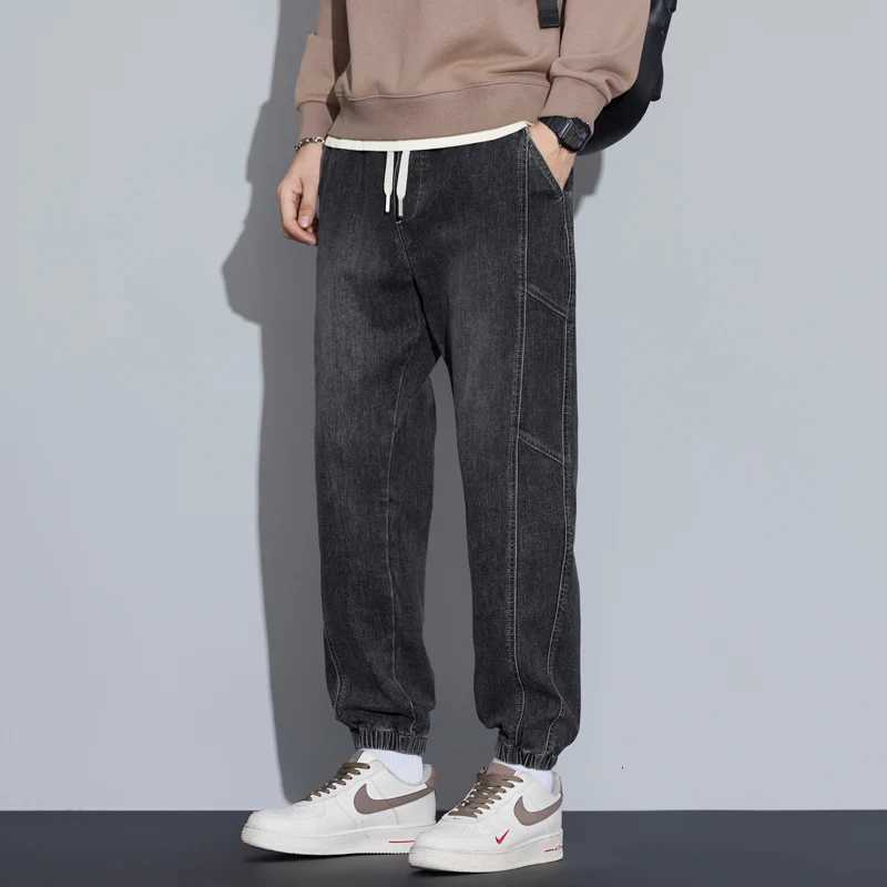 Autumn and winter new black Blue Cargo Jeans Men Streetwear Denim Jogger Pants mens loose ankle pants long pants W250905
