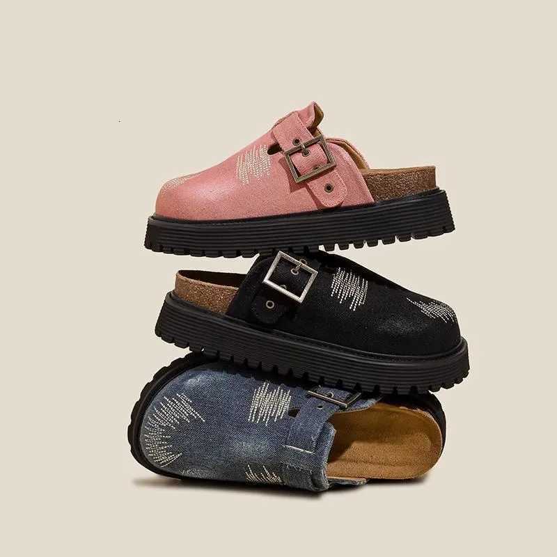 Autumn Womens Mules Slippers Platform Flats Boston Clogs Sandals Fashion Outdoor Slip On Beach Sandalias W250905