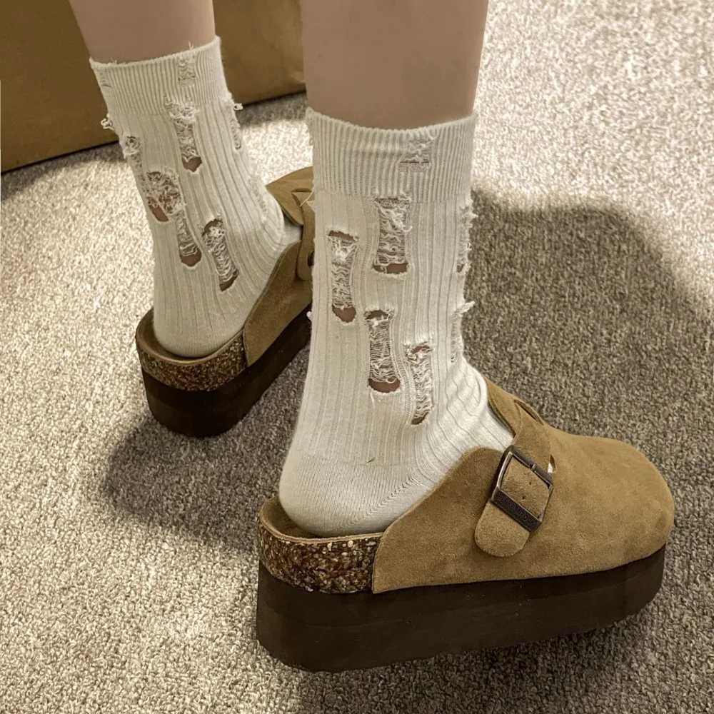 2025 Womens Platform Slippers Womens Mules Cork Clogs Slippers Outdoor Deep Heels Waterproof Beach Slippers with Arch Support W250905