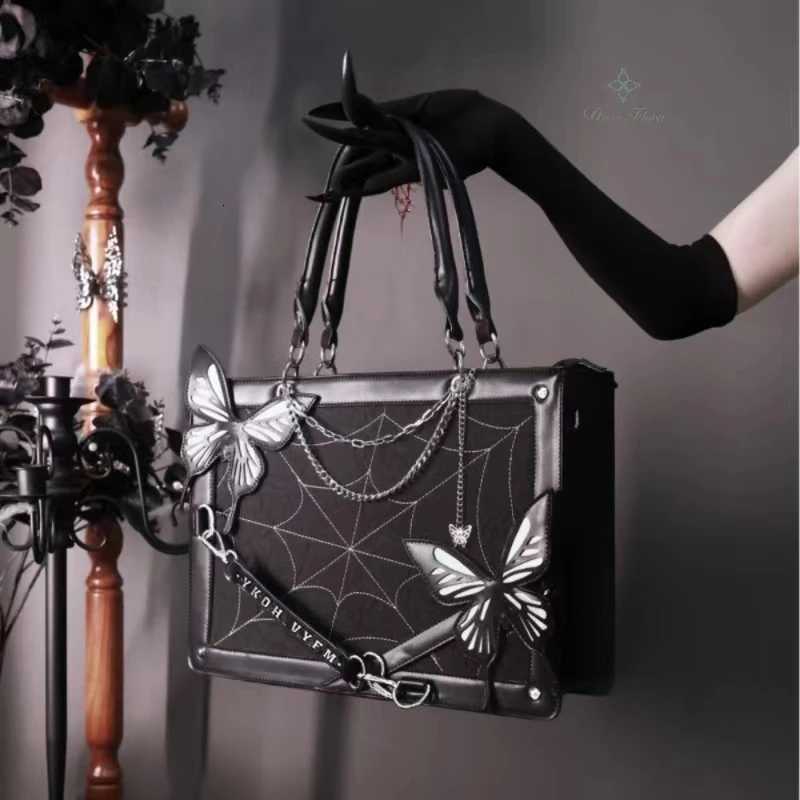 Y2K Labyrinth Butterfly Spider Web Letter Chain Handbags DIY Transparent Ita Bag Lolita Gothic Tote Vintage Fashion Shoulder Bag Z250903