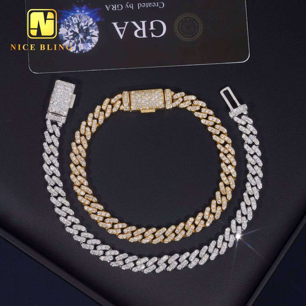 6mm Iced Out Cuban Chain Sterling Sier Heishi Hip Hop Jewelry Necklace Bracelet