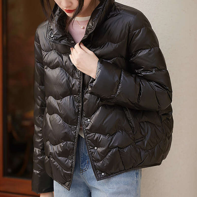 95 White Goose Lightweight Slimming Cocoon Down Jacket Winter New Women's Short Coat B5