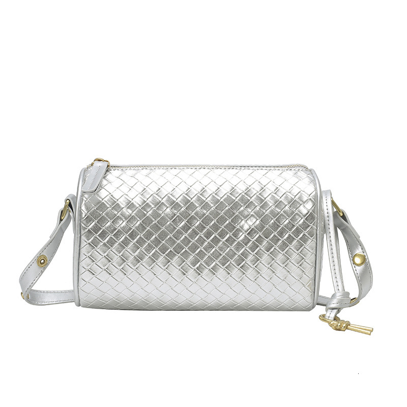 Luxury Brand Designer Bag Fashion Woven Pillow Bag For Women 2025 New High-End Retro Commuter Shoulder Bag Crossbody Cylinder Bag