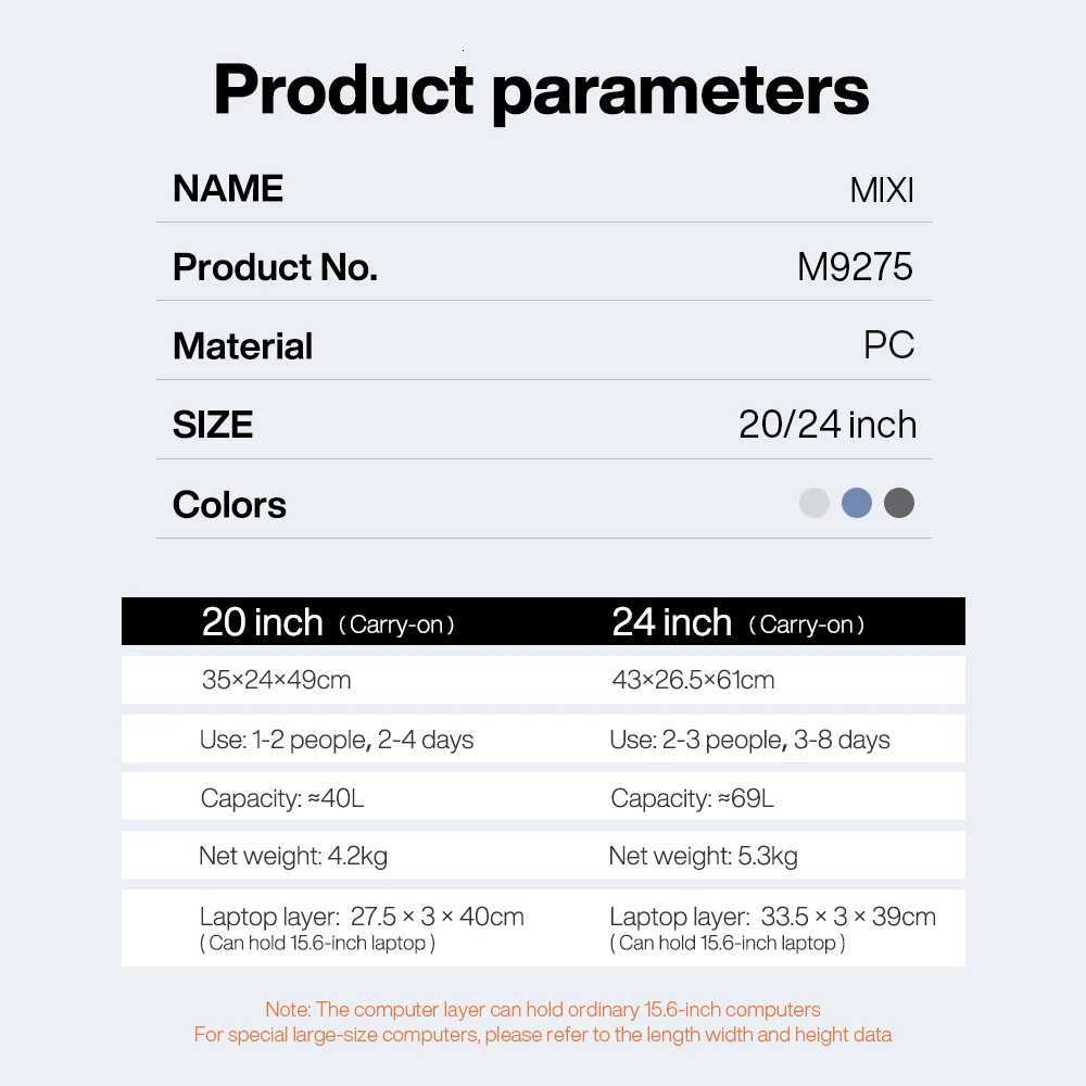 Mixi New Design Wide Handle Suitcase Men CarryOn Luggage Women Travel Trolley Case 20 Inch Cabin PC Aluminum Frame M9275 Z250905