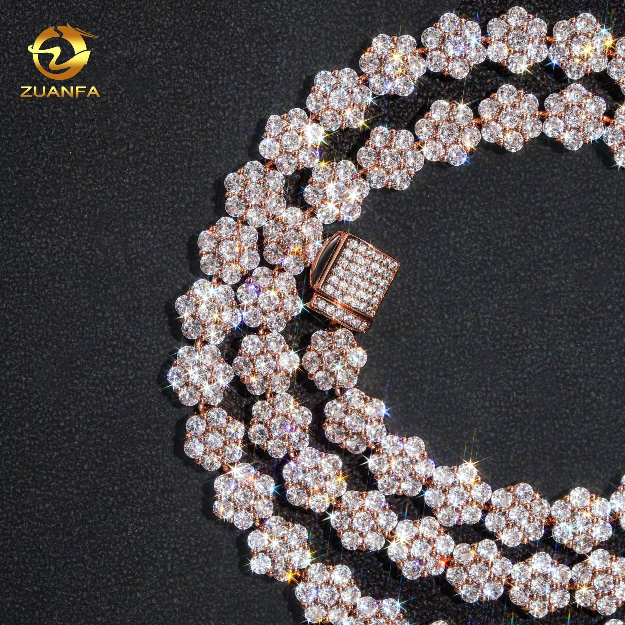 Pass Diamond Tester 925 Sterling Silver Diamond Luxury Fashion Jewelry Vvs Moissanite Hip Hop Jewelry Cuban Link Chain