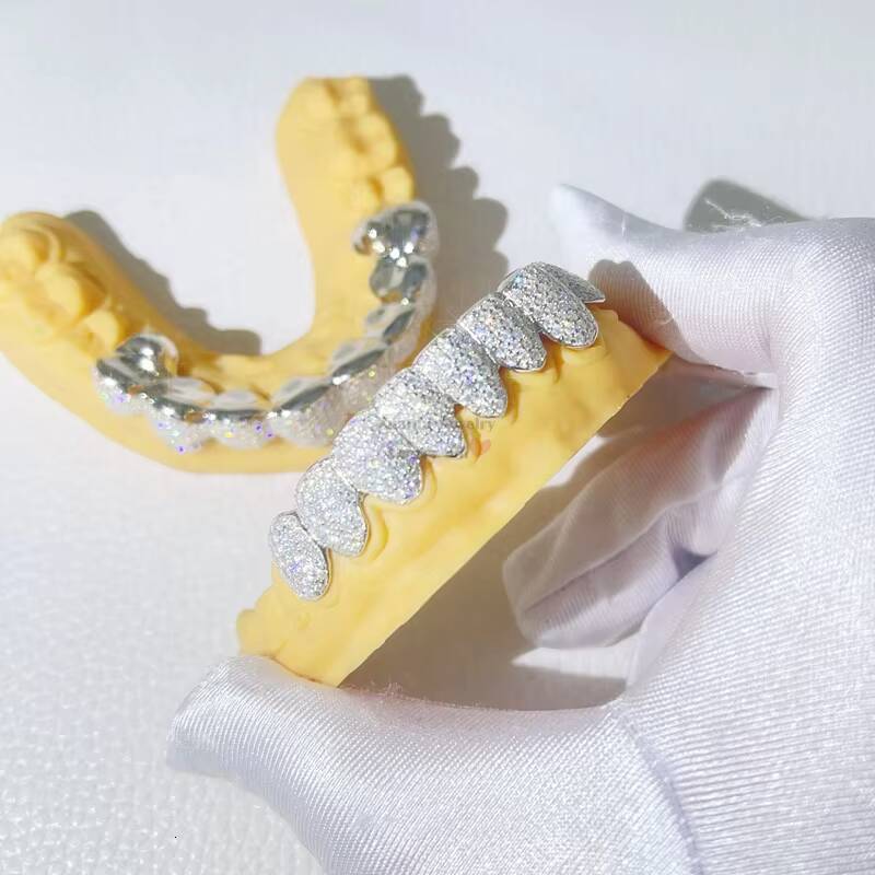 Wuzhou Zuanfa Jewelry Fully Iced Out Rapper Jewelry Custom Made VVS Moissanite Diamond Grillz