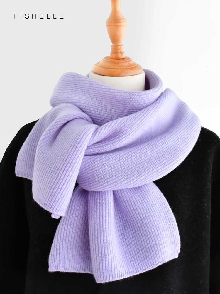 Purple series cashmere scarf winter female wool scarves knitted womens wrs soft warm shl thick la luxury gifts shortXJ250905