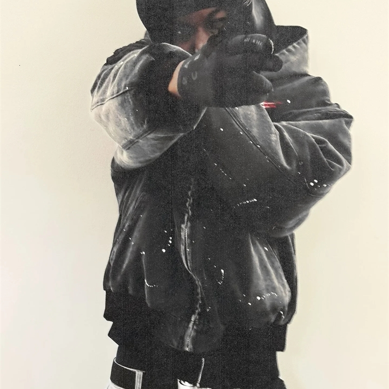 Divin Street Zipper Hoodie Men s Original Retro y Washed Long Sleeve Coat mens High Hip Hop Gothic Punk 250904